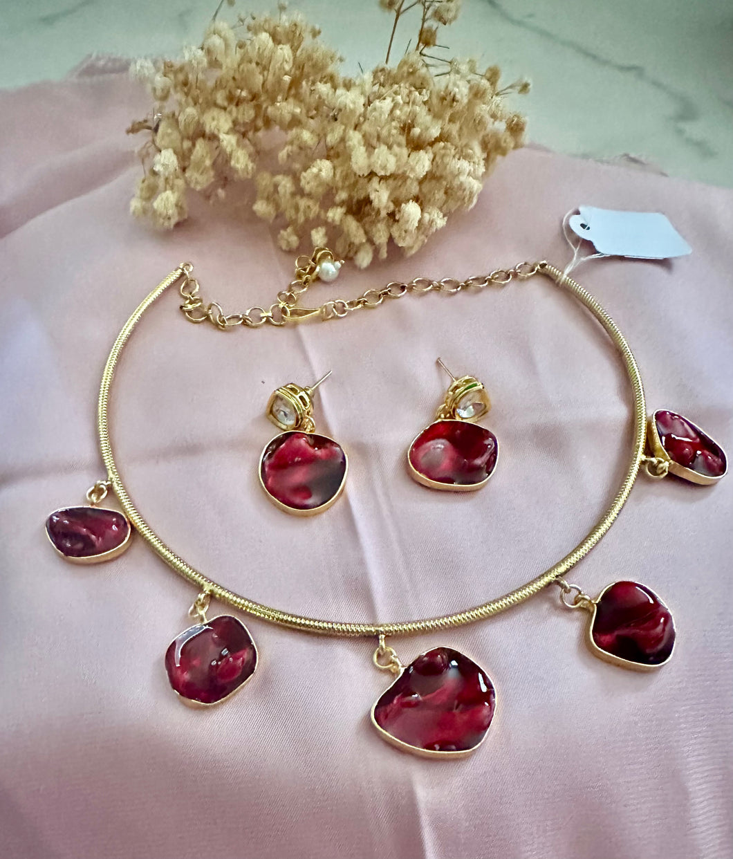 Ruby hasli necklace set