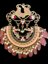 Load image into Gallery viewer, Pink/peach meenakari earrings
