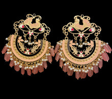 Load image into Gallery viewer, Pink/peach meenakari earrings
